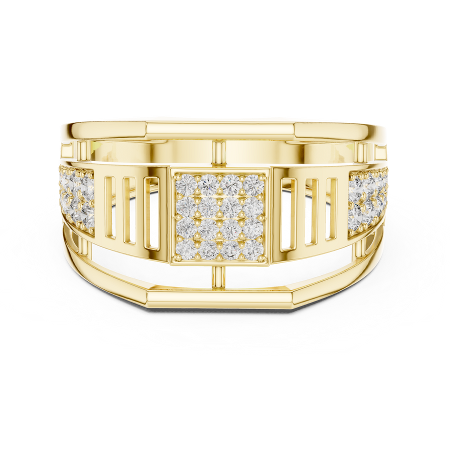 Elarienne Openwork Pavé Round Diamond Ring