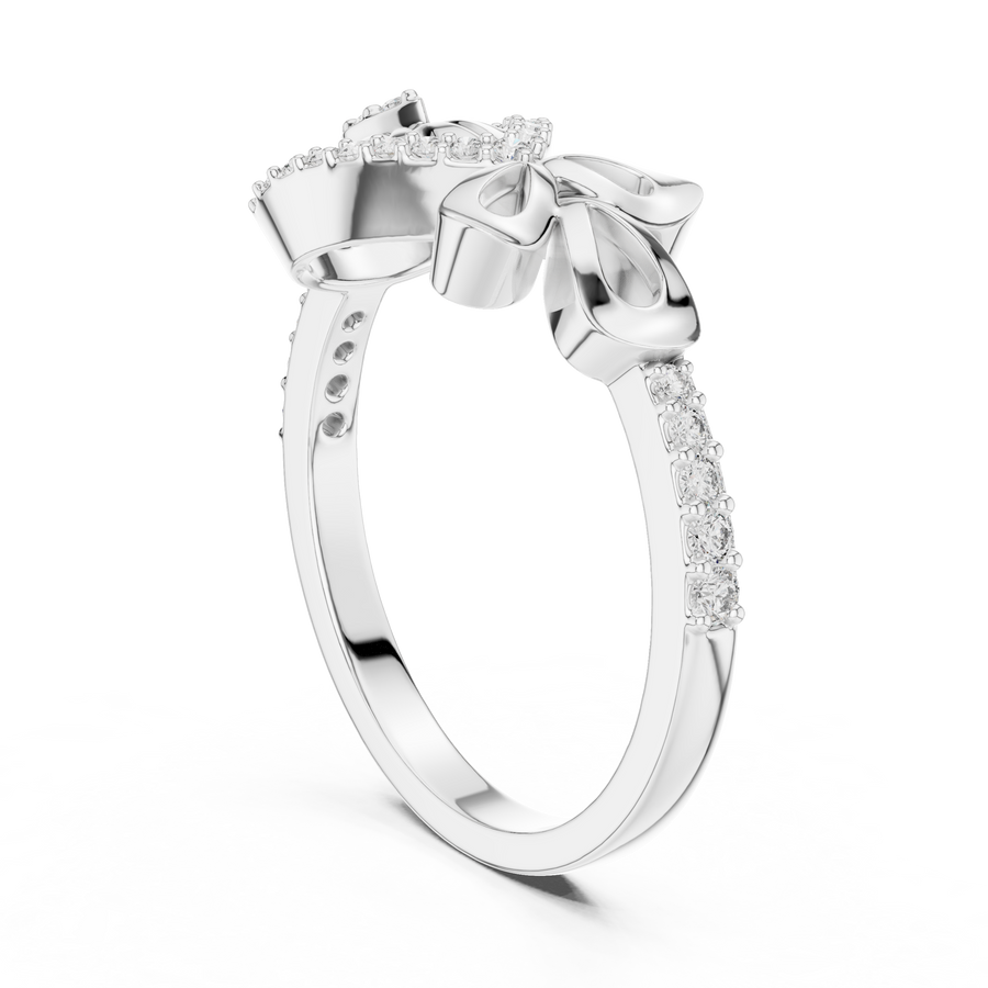 Seravienne Teardrop Bow Diamond Ring