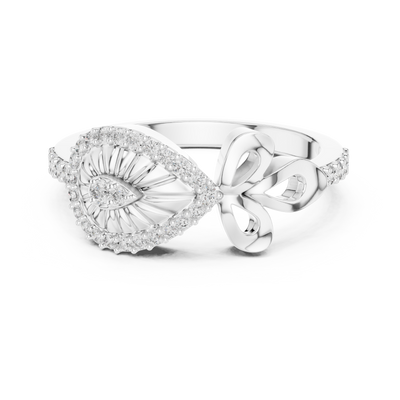 Seravienne Teardrop Bow Diamond Ring