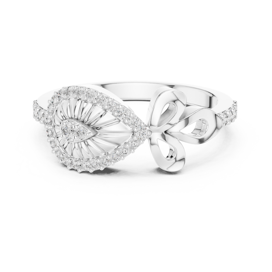 Seravienne Teardrop Bow Diamond Ring