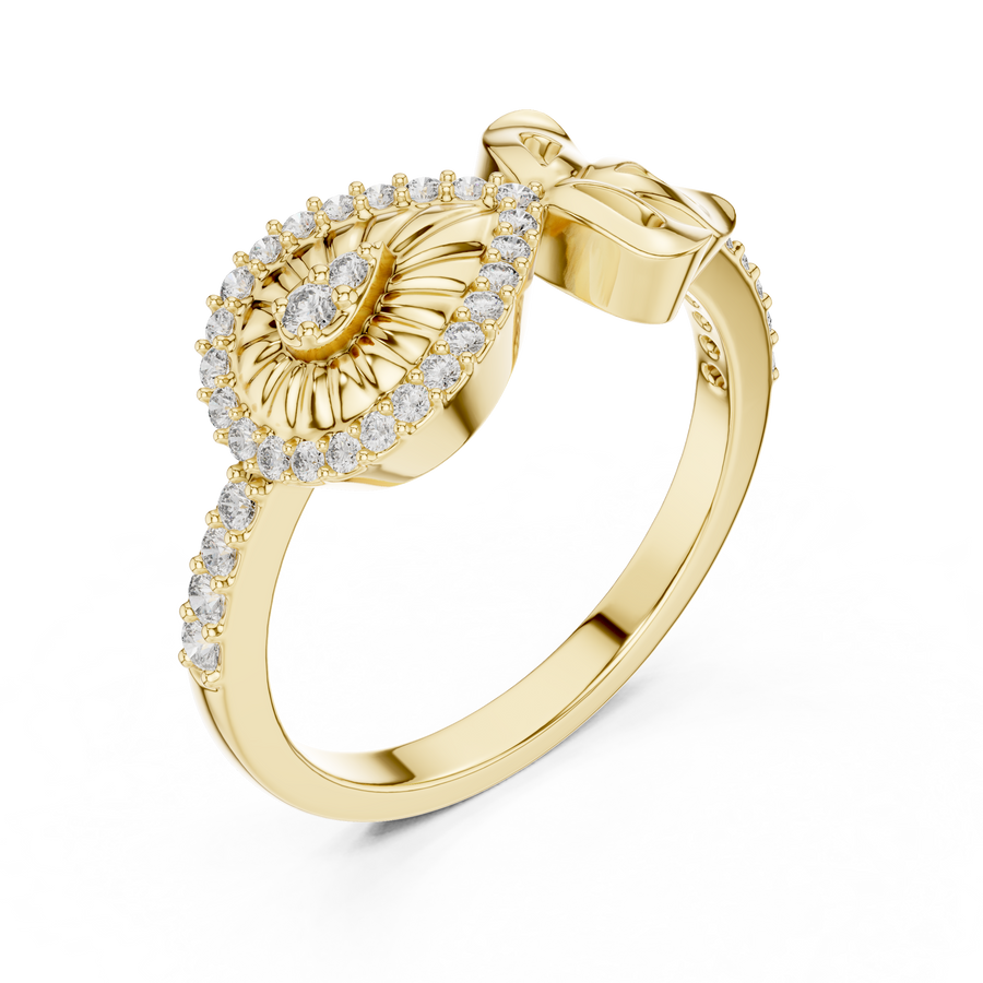 Seravienne Teardrop Bow Diamond Ring