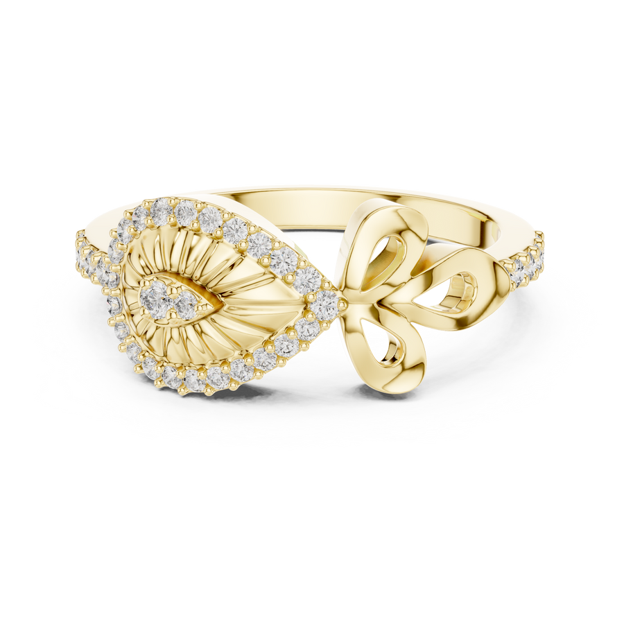 Seravienne Teardrop Bow Diamond Ring