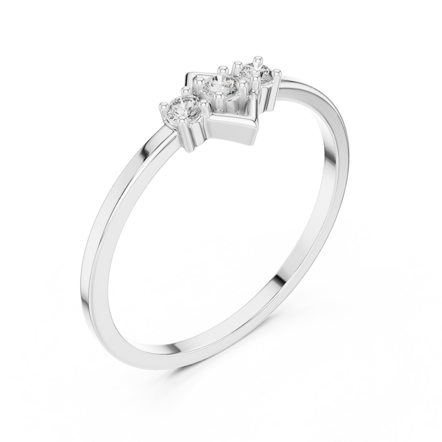 Virellia Diamond-Frame Diamond Ring