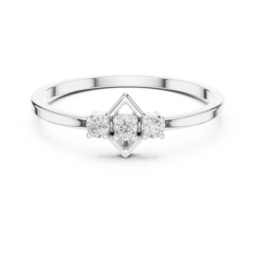 Virellia Diamond-Frame Diamond Ring