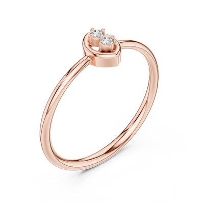 Serenelle Teardrop Round  Diamond Ring