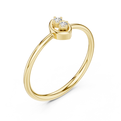Serenelle Teardrop Round  Diamond Ring