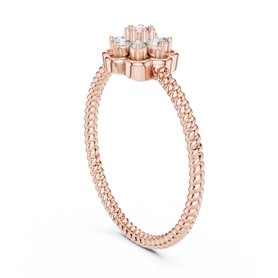 Serenelle Floral Cluster Round Diamond Ring