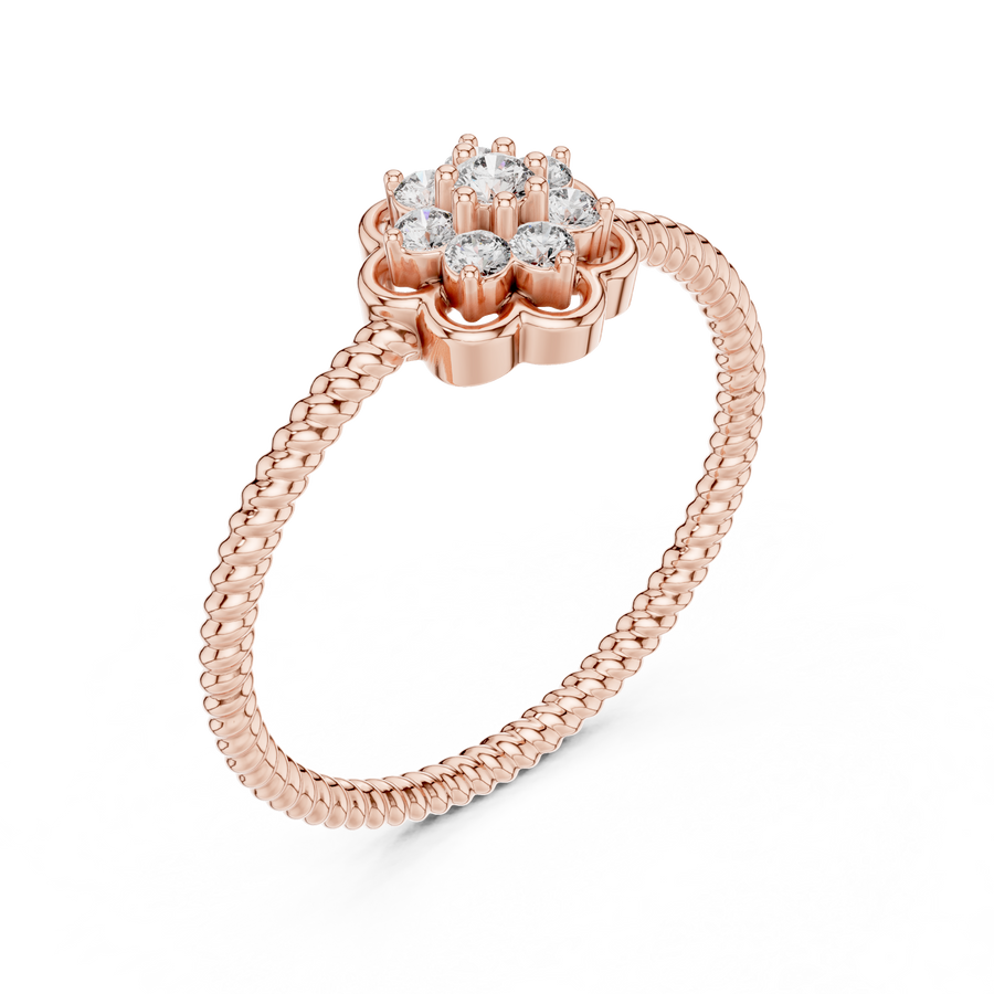 Serenelle Floral Cluster Round Diamond Ring