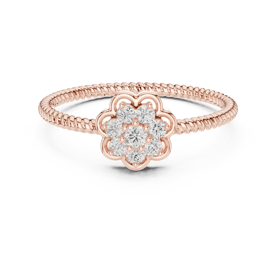 Serenelle Floral Cluster Round Diamond Ring