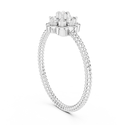 Serenelle Floral Cluster Round Diamond Ring