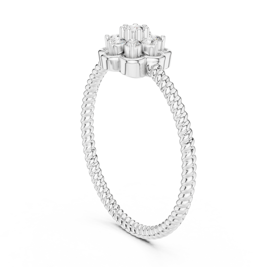 Serenelle Floral Cluster Round Diamond Ring