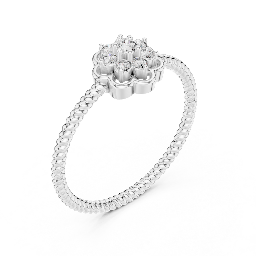 Serenelle Floral Cluster Round Diamond Ring