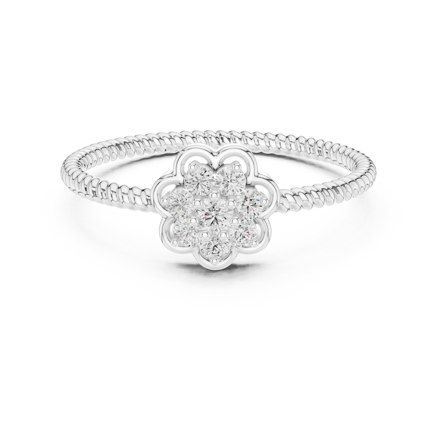Serenelle Floral Cluster Round Diamond Ring