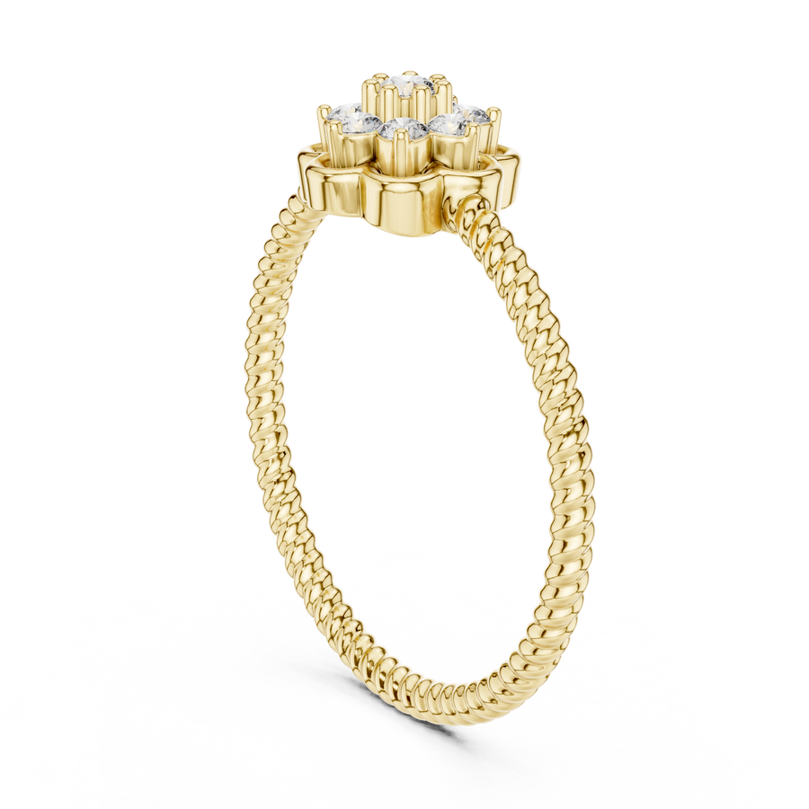 Serenelle Floral Cluster Round Diamond Ring