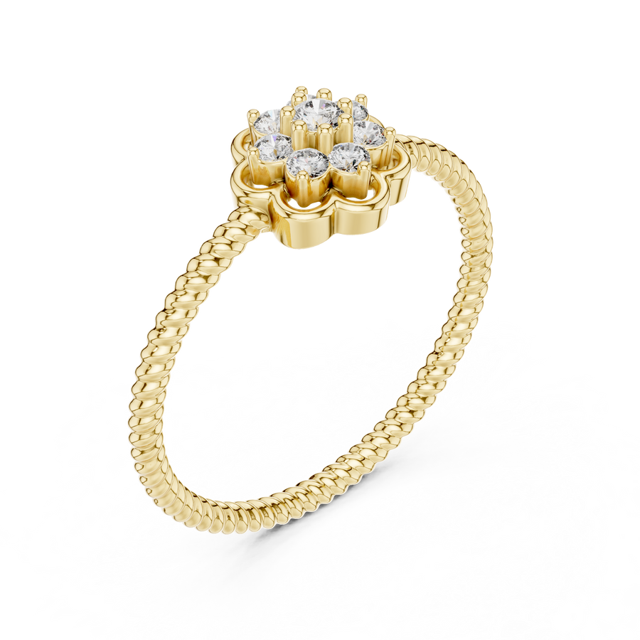 Serenelle Floral Cluster Round Diamond Ring