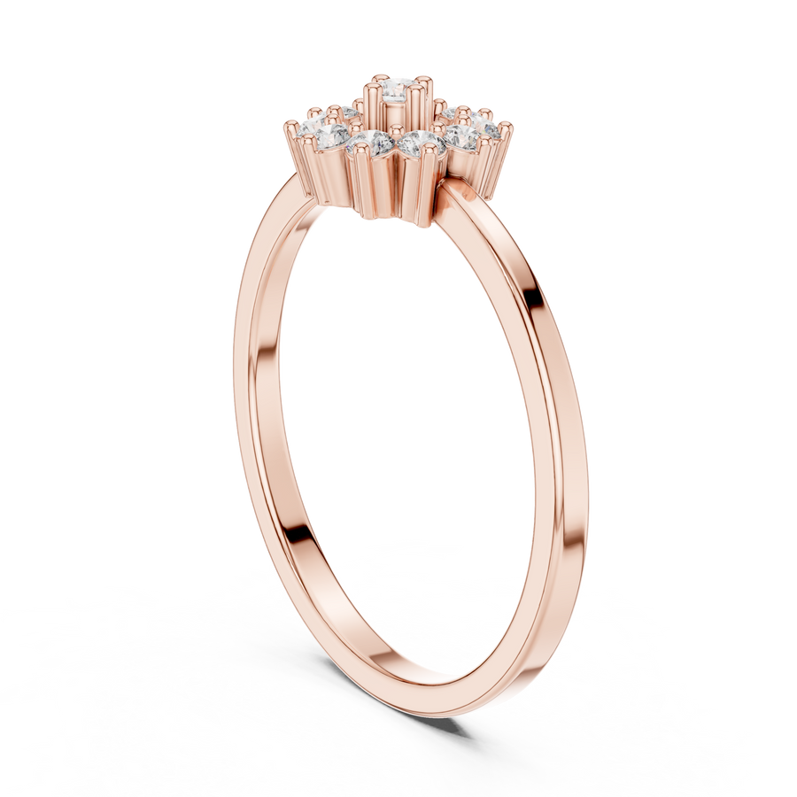 Aurevella Floral Cluster Round Diamond Ring