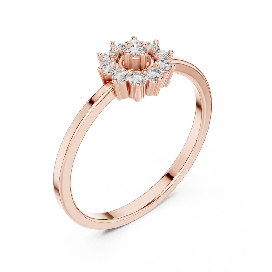 Aurevella Floral Cluster Round Diamond Ring