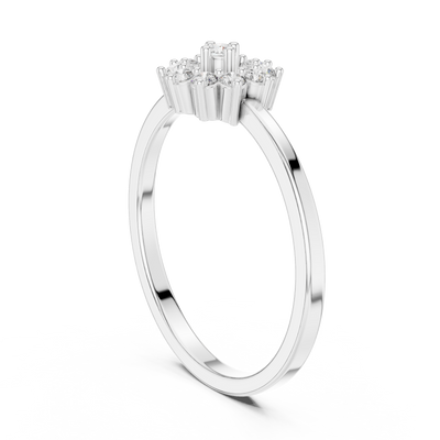 Aurevella Floral Cluster Round Diamond Ring