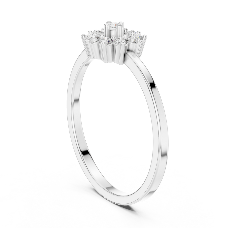 Aurevella Floral Cluster Round Diamond Ring