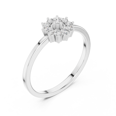 Aurevella Floral Cluster Round Diamond Ring