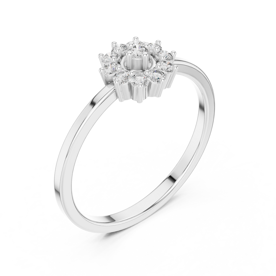 Aurevella Floral Cluster Round Diamond Ring