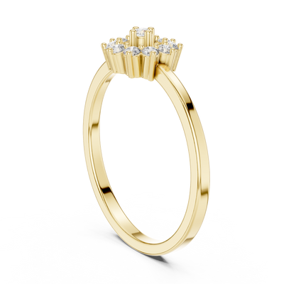 Aurevella Floral Cluster Round Diamond Ring