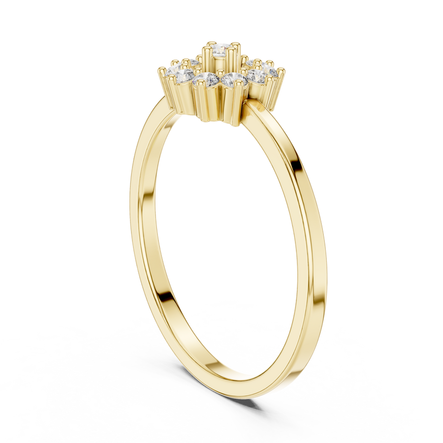 Aurevella Floral Cluster Round Diamond Ring