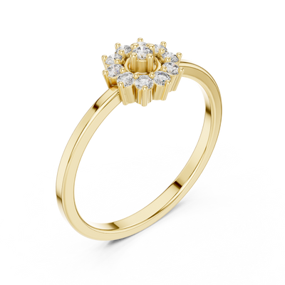 Aurevella Floral Cluster Round Diamond Ring