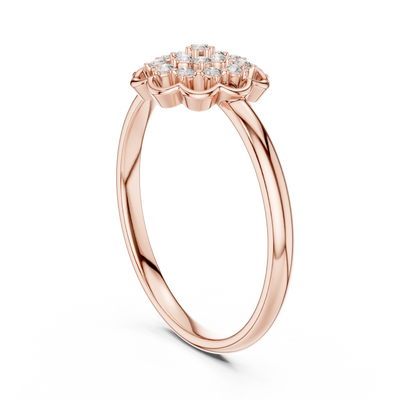 Evelisse Floral Halo Round  Diamond Ring