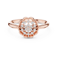 Evelisse Floral Halo Round  Diamond Ring