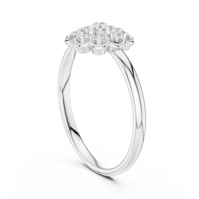 Evelisse Floral Halo Round  Diamond Ring