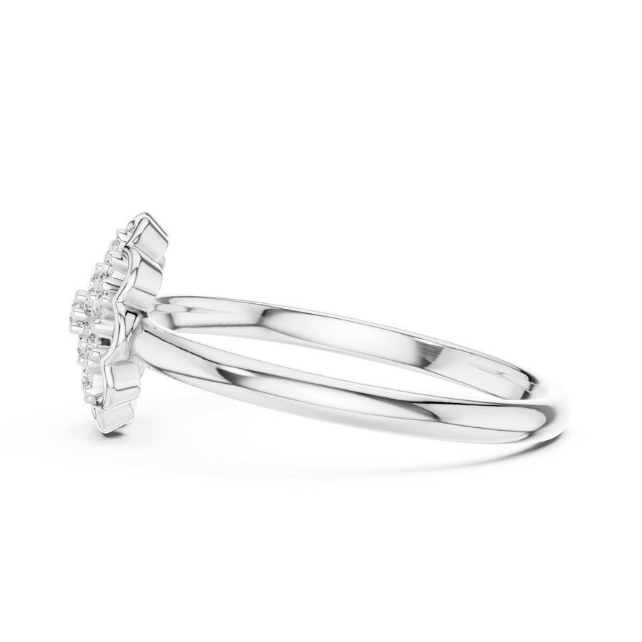 Evelisse Floral Halo Round  Diamond Ring