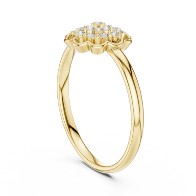 Evelisse Floral Halo Round  Diamond Ring