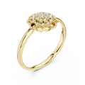 Evelisse Floral Halo Round  Diamond Ring