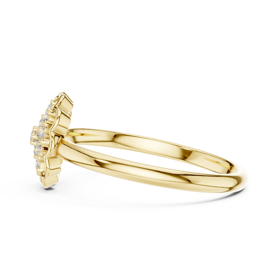 Evelisse Floral Halo Round  Diamond Ring