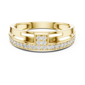 Cyravienne Linear Pavé Round Diamond Ring