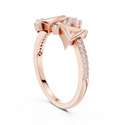 Elvarienne Geometric Round Diamond Ring