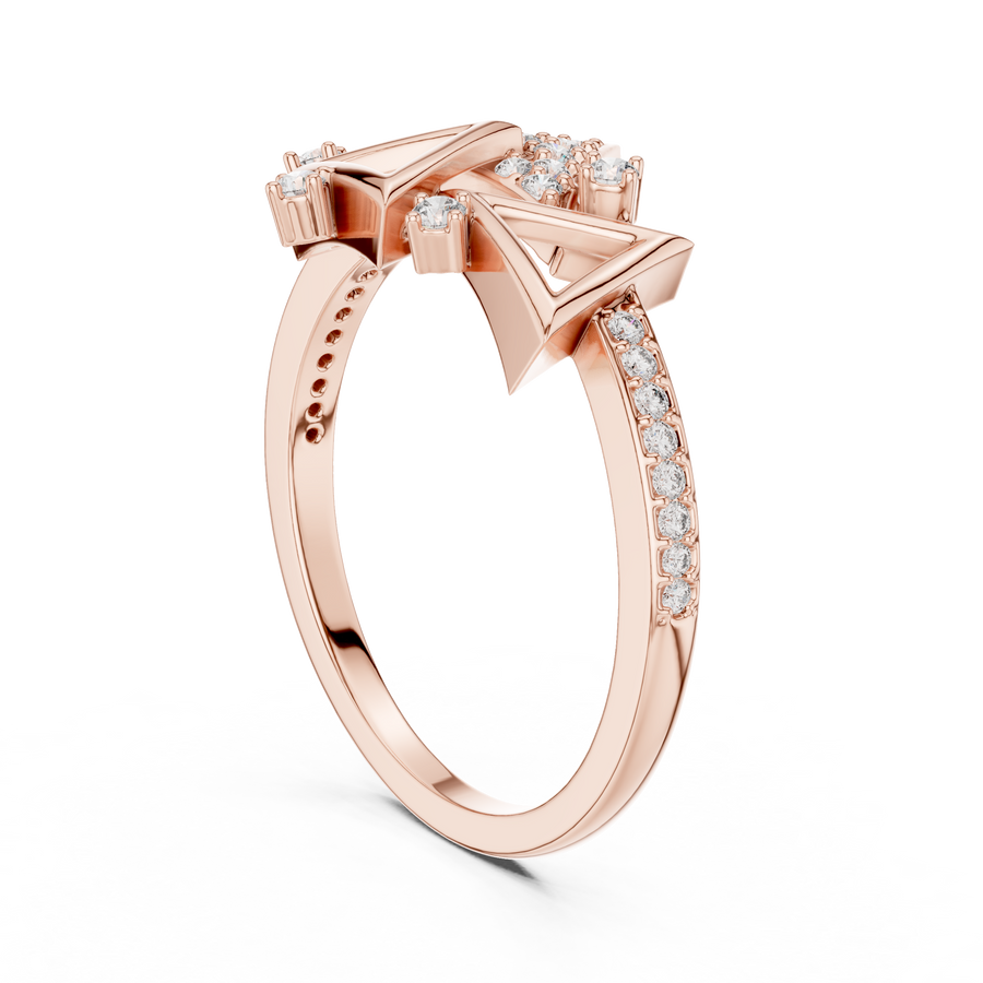 Elvarienne Geometric Round Diamond Ring