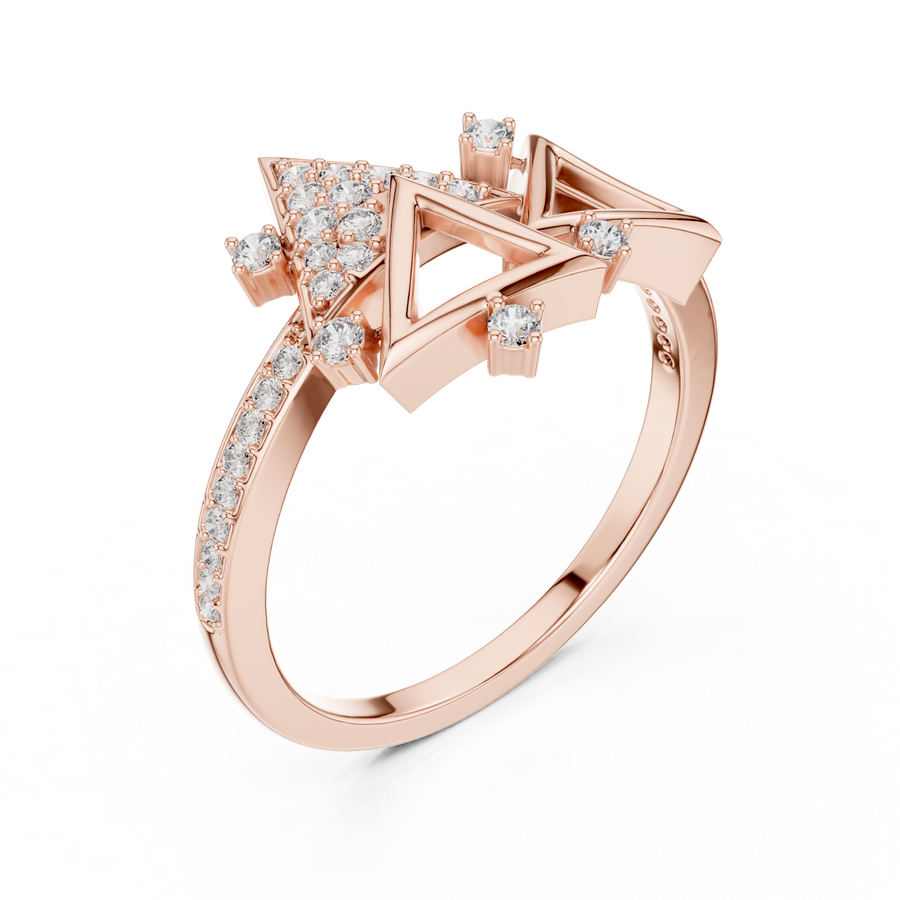 Elvarienne Geometric Round Diamond Ring
