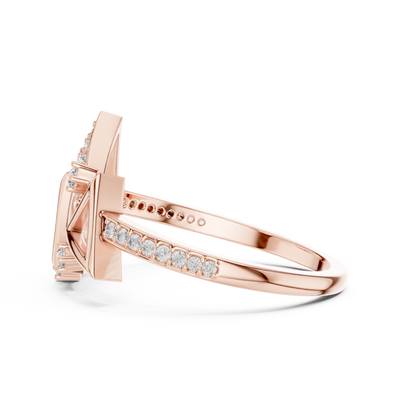 Elvarienne Geometric Round Diamond Ring