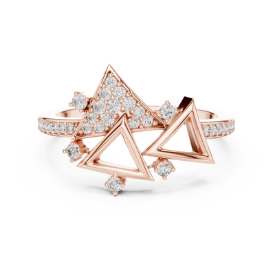 Elvarienne Geometric Round Diamond Ring