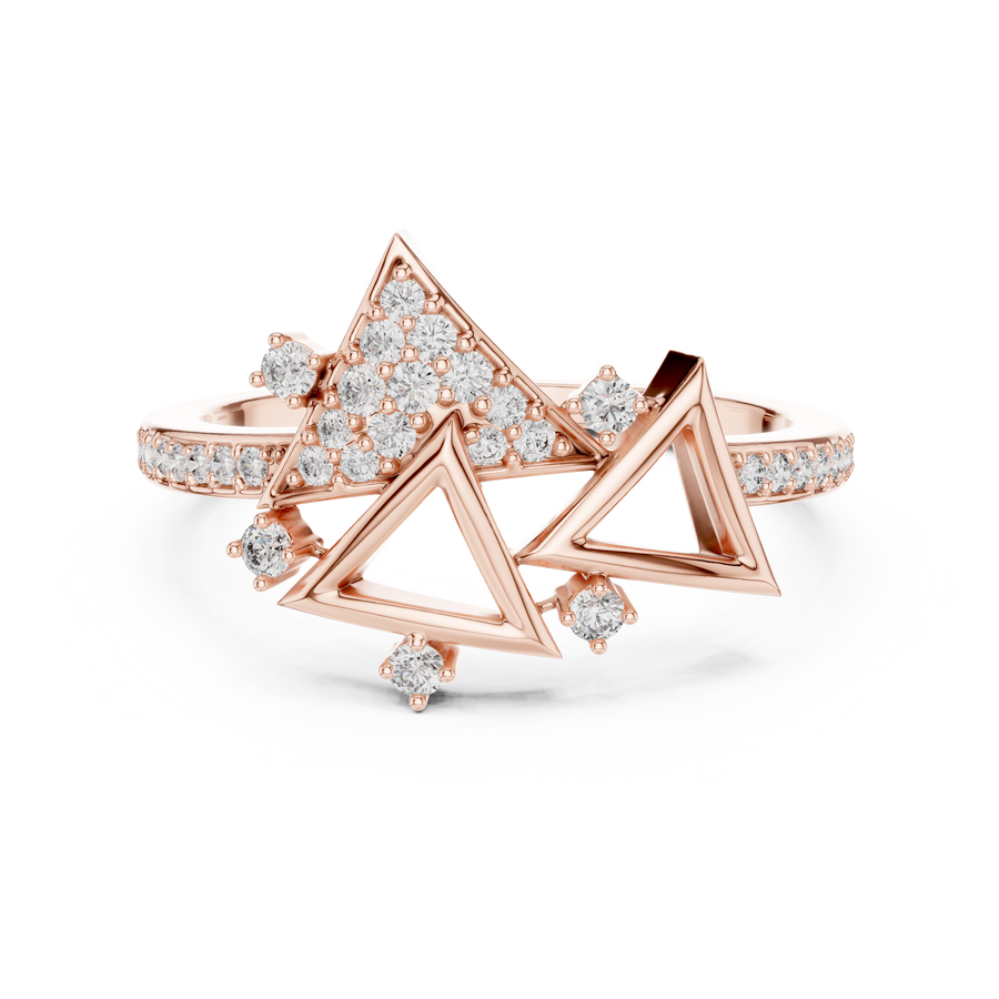 Elvarienne Geometric Round Diamond Ring