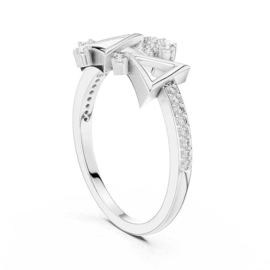 Elvarienne Geometric Round Diamond Ring