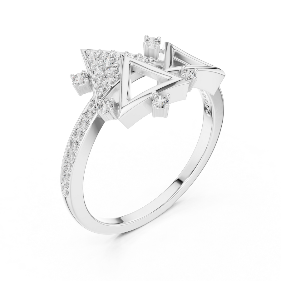 Elvarienne Geometric Round Diamond Ring