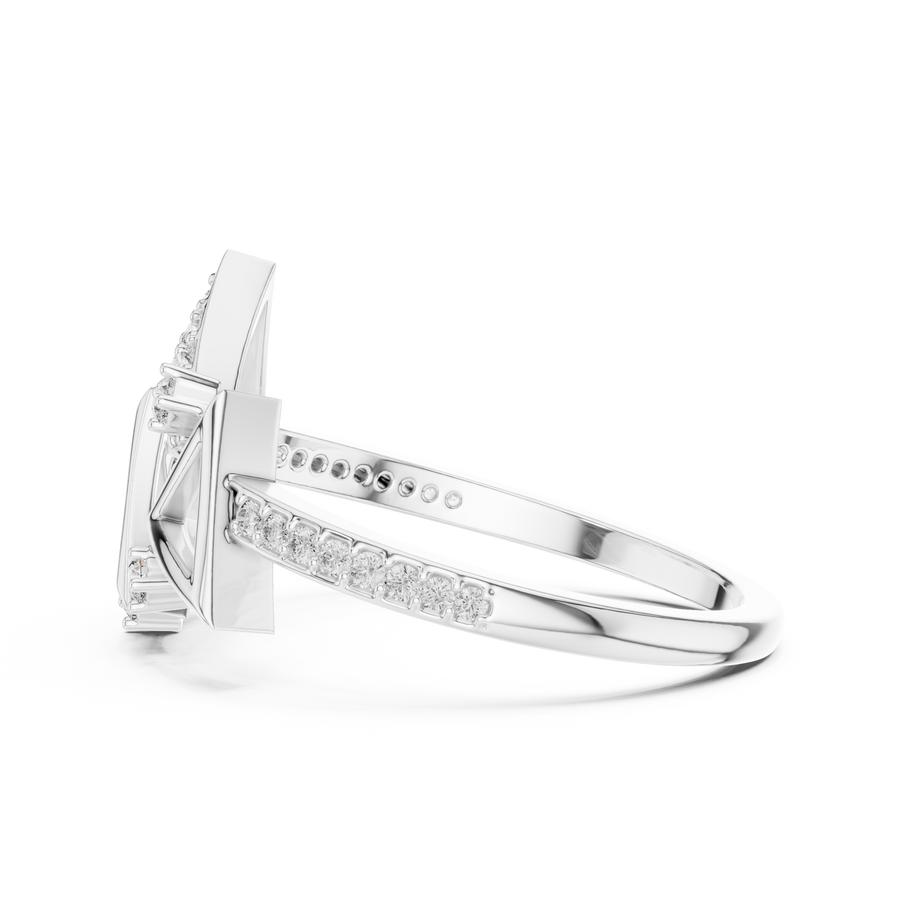 Elvarienne Geometric Round Diamond Ring
