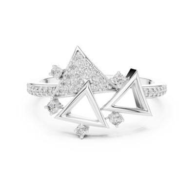Elvarienne Geometric Round Diamond Ring