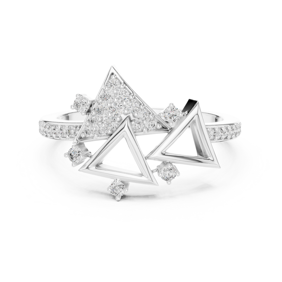 Elvarienne Geometric Round Diamond Ring