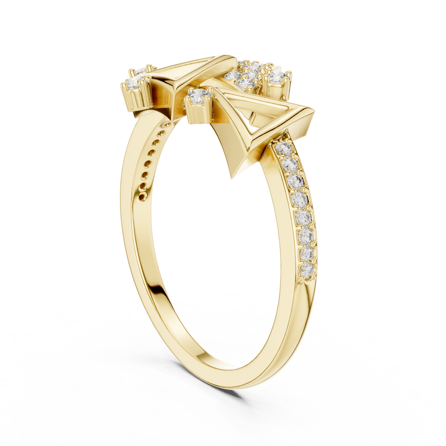 Elvarienne Geometric Round Diamond Ring