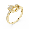 Elvarienne Geometric Round Diamond Ring