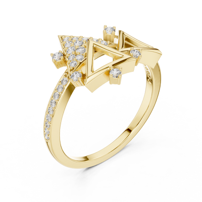 Elvarienne Geometric Round Diamond Ring